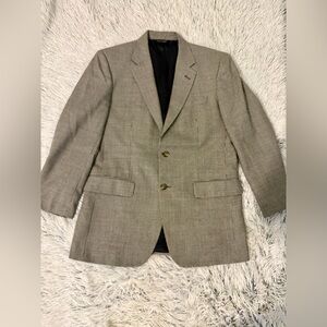 Jos A Banks Houndstooth Sports Coat Business Blazer 40R 60% Silk 40% Wool